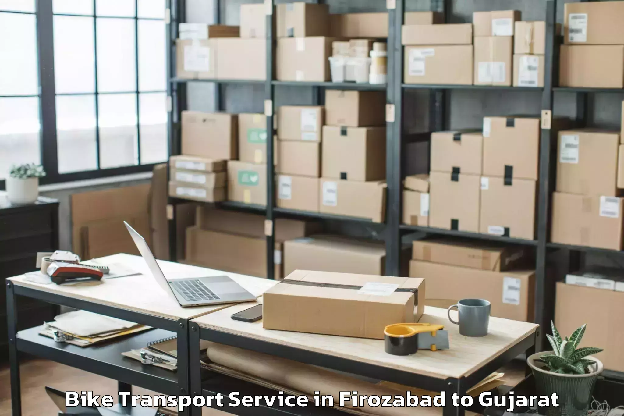 Book Firozabad to Zer Bike Transport Online